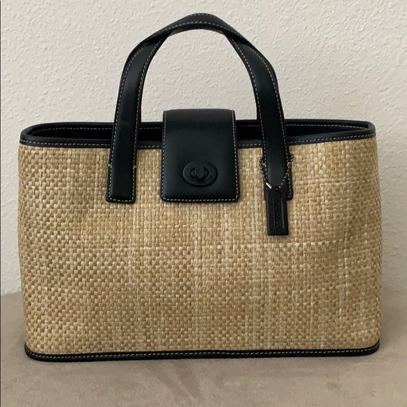 Coach Handbags - Vintage Coach Straw Handbag